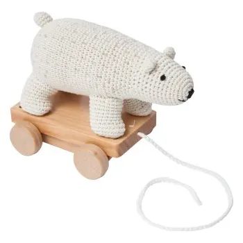 Dřevěná hračka Tahací hračka pro děti Lední medvěd