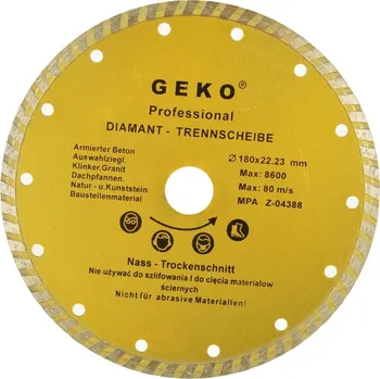 Řezný kotouč Geko Turbo diamantový řezný kotouč