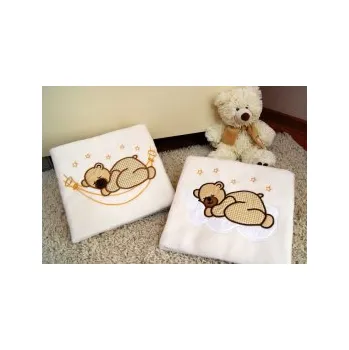 Dětská deka Deka do kočárku s výšivkou tmavě béžovou