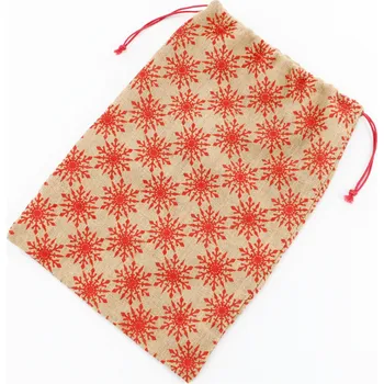 Vánoční dekorace Dárkový pytel juta 39x55cm natural/červená (776034)