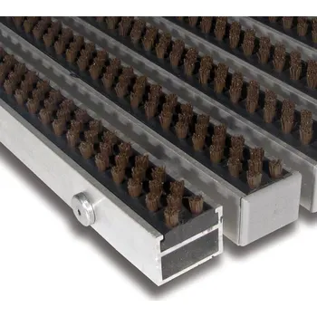 Rohožka Hnědá hliníková čistící kartáčová venkovní vstupní rohož Alu Super - 100 x 150 x 2,7 cm