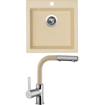 Granitový dřez Sinks Viva 455 Sahara 50 + baterie Enigma S Sahara 50