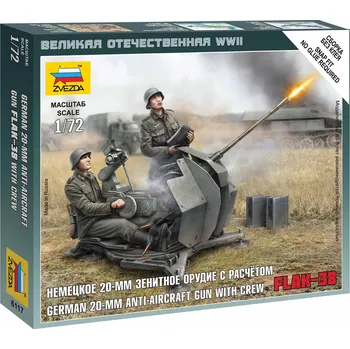 Plastikový model Zvezda Easy Kit German Anti-Aircraft Gun with Crew 1:72
