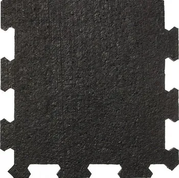 Venkovní dlažba Černá gumová modulová puzzle dlažba (okraj) FLOMA FitFlo SF1050 - 95,6 x 95,6 x 1,6 cm