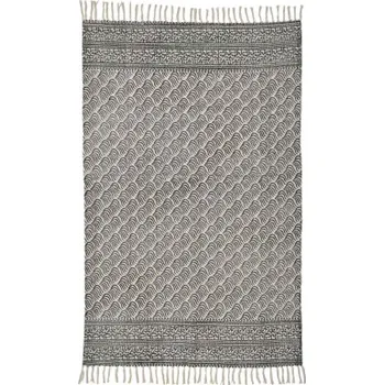 Koberec Bavlněný černobílý koberec