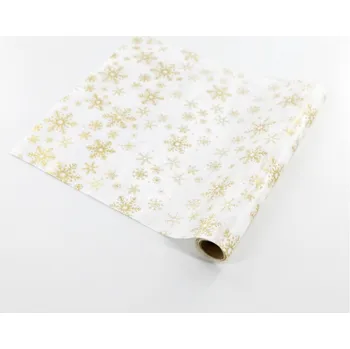 Vánoční dekorace Dekorační látka vánoční 36cm/5m bílá (774245)