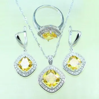 Šperkovnice Sada šperků ve stříbře s žlutými zirkony,souprava šperků, stříbro, zirkony, originální šperky