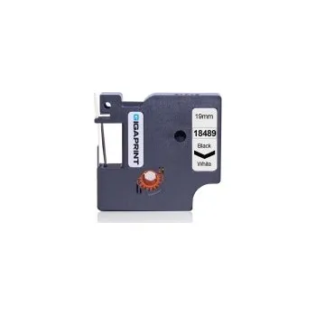 Pásek do tiskárny Gigaprint za páska DYMO 18489 19mm černý tisk/bílý podklad, RHINO, flexibilní nylonová - kompatibilní