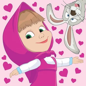 Faro Froté magický ručník Máša a Medvěd srdíčka 30 x 30 cm