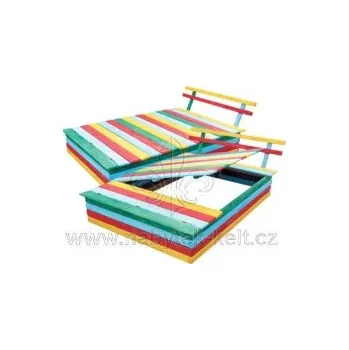 Pískoviště Nábytek PEGAS s.r.o. Pískoviště s dřevěným krytem a lavičkou 30x150x110