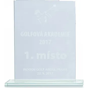 Cinkili Skleněná plaketa C28016 Označení: D, Výška: 80 mm x 125 mm