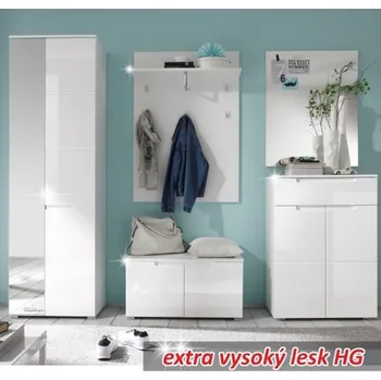 Předsíňová stěna Spice (Selene) bílá/bílý lesk