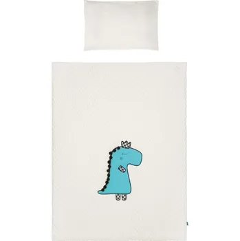 Povlečení Belisima Dino 3D smetanové/tyrkysové 6-dílné 100 x 135, 40 x 60 cm, zipový uzávěr