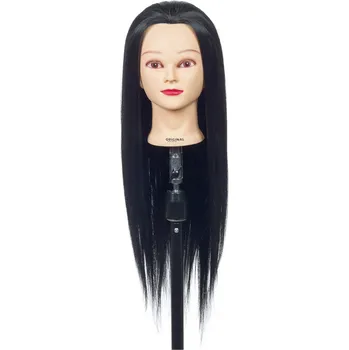 Cvičná hlava s umělými vlasy Original Best Buy Jessy - černá, 50-60 cm (0030096) + dárek zdarma