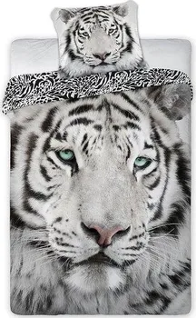 Ložní povlečení Faro Bílý tygr 140 x 200, 70 x 90 cm, zipový uzávěr