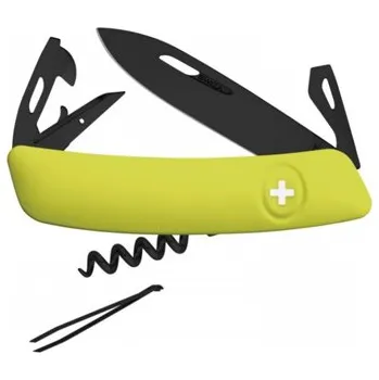 Multifunkční nůž Swiza D03 Allblack Moss Lime