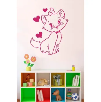 Samolepící dekorace Samolepka na zeď Kočička (dekorace na zeď)