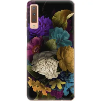 Pouzdro na mobilní telefon Silikonové pouzdro iSaprio - Samsung Galaxy A7 (2018) - Dark Flowers (Odolný silikonový kryt, obal, pouzdro iSaprio - Samsung Galaxy A7 (2018) - Dark Flowers - skvělá ochrana a pružnost, stylový UV potisk, lehkost, tiskne se v České republice)