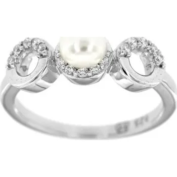 Prsten Zlatnictví U Kostela Stříbrný prsten s perlou a zirkony 6497 52 1803-17863994