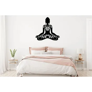 Samolepící dekorace Lepy.cz Samolepka na zeď Meditace - jóga Velikost (šířka x výška): 85x80cm, Barevná varianta: Světle červená