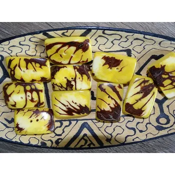 Knoflík Knoflík obdélník (žlutý)