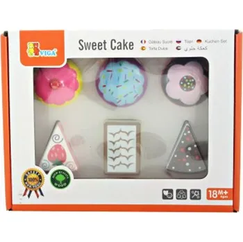 Dřevěná hračka Dřevěné dortíky (zákusky) - 6 ks