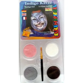 Speciální výtvarná barva Sada barev na obličej - Kočka Indigo