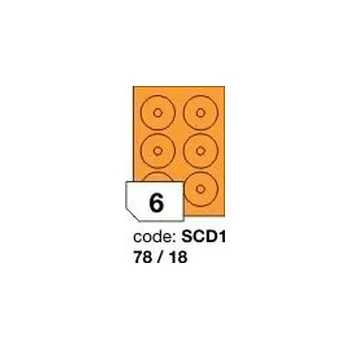 Samolepící etiketa Oranžové fluo etikety Rayfilm R0133.SCD1F, 78x18 mm, 1.000 listů A4, 6000 etiket