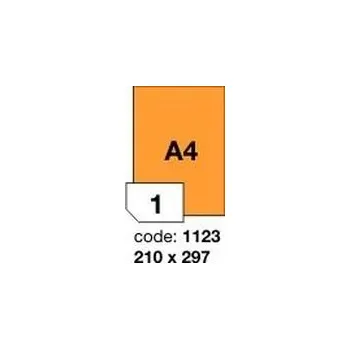 Samolepící etiketa Oranžové fluo etikety Rayfilm R0133.1123F, 210x297 mm, 1.000 listů A4, 1000 etiket