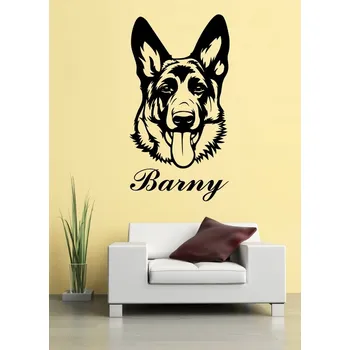 Samolepící dekorace Samolepka na zeď Pes - německý ovčák se jménem (dekorace na zeď)