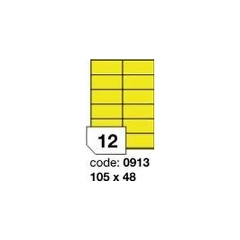 Samolepící etiketa Žluté samolepicí etikety Rayfilm R0121.0913F, 105x48 mm, 1.000 listů A4, 12000 etiket