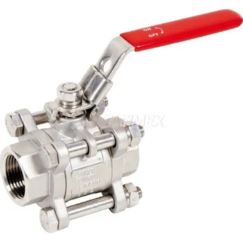 Fitinka Karasto Kulový ventil s vnitřním závitem trojdílný nerezový závit: vnitřní 1/4"