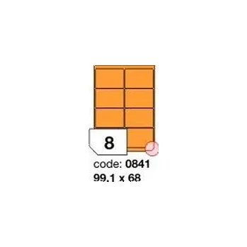 Samolepící etiketa Oranžové fluo etikety Rayfilm R0133.0841F, 99x68 mm, 1.000 listů A4, 8000 etiket