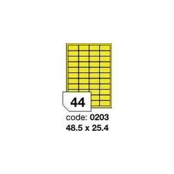 Samolepící etiketa Žluté samolepicí etikety Rayfilm R0121.0203F, 48,5x25,4 mm, 1.000 listů A4, 44000 etiket