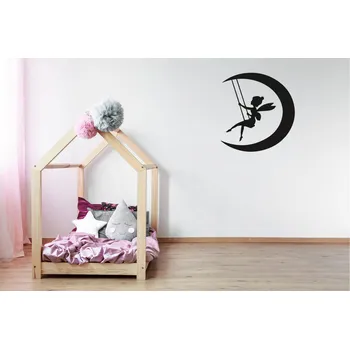 Samolepící dekorace Lepy.cz Samolepka na zeď Víla Zvonilka Velikost (šířka x výška): 30x32cm, Barevná varianta: Tmavě šedivá