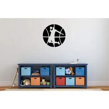 Samolepící dekorace Lepy.cz Samolepka na zeď Basketbalista - míč Velikost (šířka x výška): 60x60cm, Barevná varianta: Pastelová oranžová