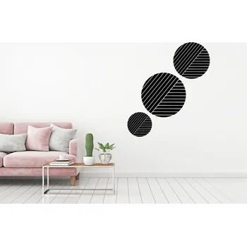 Samolepící dekorace Lepy.cz Samolepka na zeď Kruhy s pruhy Velikost (šířka x výška): 40x40cm, Barevná varianta: Světle žlutá