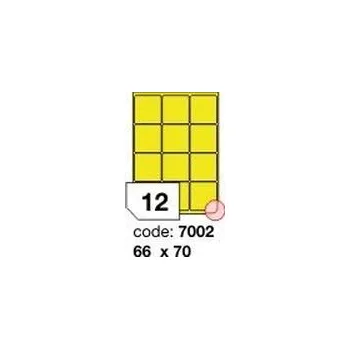 Samolepící etiketa Žluté samolepicí etikety Rayfilm R0121.7002F, 66x70 mm, 1.000 listů A4, 12000 etiket