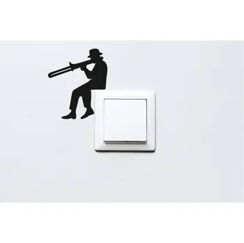 Samolepící dekorace Lepy.cz Samolepka okolo vypínačů a zásuvek Hudebník Velikost (šířka x výška): Jeden vypínač, Barevná varianta: Světle červená