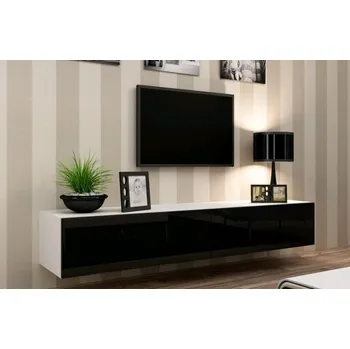 Televizní stolek Nábytek PEGAS s.r.o. TV komoda VIGO 180 - bílo-černá