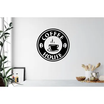 Samolepící dekorace Lepy.cz Samolepka na zeď Coffee house Velikost (šířka x výška): 30x30cm, Barevná varianta: Krémová
