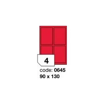 Samolepící etiketa Červené samolepicí etikety Rayfilm R0122.0645F, 90x130 mm, 1.000 listů A4, 4000 etiket