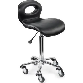 Taburet na kolečkách s opěrkou Sibel Barburys Rollercoaster Medium - černý (0200407) + dárek zdarma