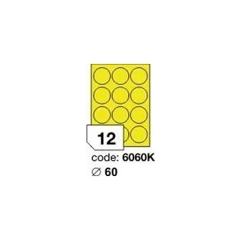 Samolepící etiketa Žluté samolepicí etikety Rayfilm R0121.6060KF, 60x60 mm, 1.000 listů A4, 12000 etiket