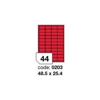 Kancelářské potřeby Červené samolepicí etikety Rayfilm R0122.0203F, 48,5x25,4 mm, 1.000 listů A4, 44000 etiket