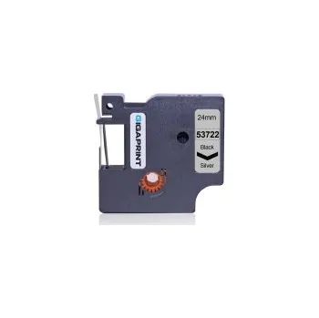 Pásek do tiskárny Gigaprint za páska DYMO 53722 D1 24 mm černý tisk/stříbrný podklad - kompatibilní