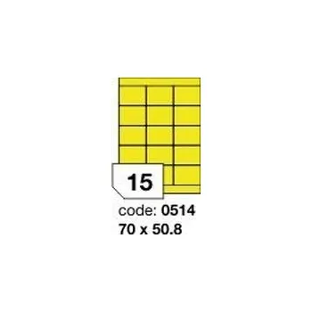 Samolepící etiketa Žluté samolepicí etikety Rayfilm R0121.0514F, 70x50,8 mm, 1.000 listů A4, 15000 etiket