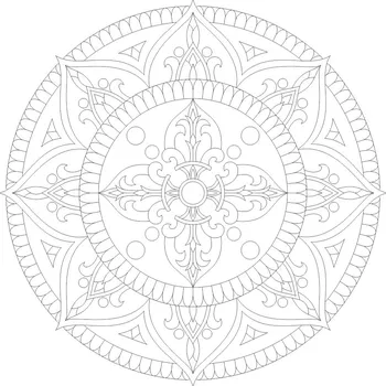 Radost v písku Šablona na pískování mandala se symbolem DORDŽE uprostřed (58) Varianta: 420 x 420 mm