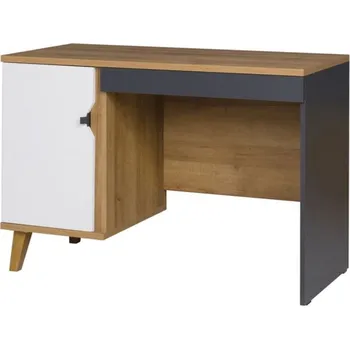 Dětský stůl Nábytek PEGAS s.r.o. Psací stůl MEMONE M-01 / Korpus: Dub zlatý / Dvířka: Grafit + Bílá