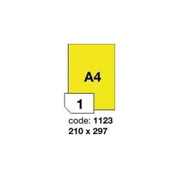 Kancelářské potřeby Žluté samolepicí etikety Rayfilm R0121.1123F, 210x297 mm, 1.000 listů A4, 1000 etiket
